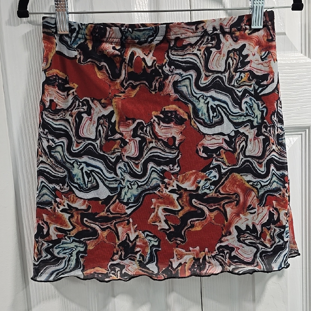 Shein Small Abstract Print Women's Skirt - Picture 2 of 5